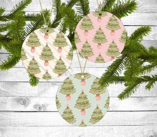 Pastel Christmas - Christmas Ornaments - Set of 6 - Holiday Gift