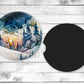 Cold Night Absorbent Car Coasters - Set of 2 - Non-Slip Base - Neoprene