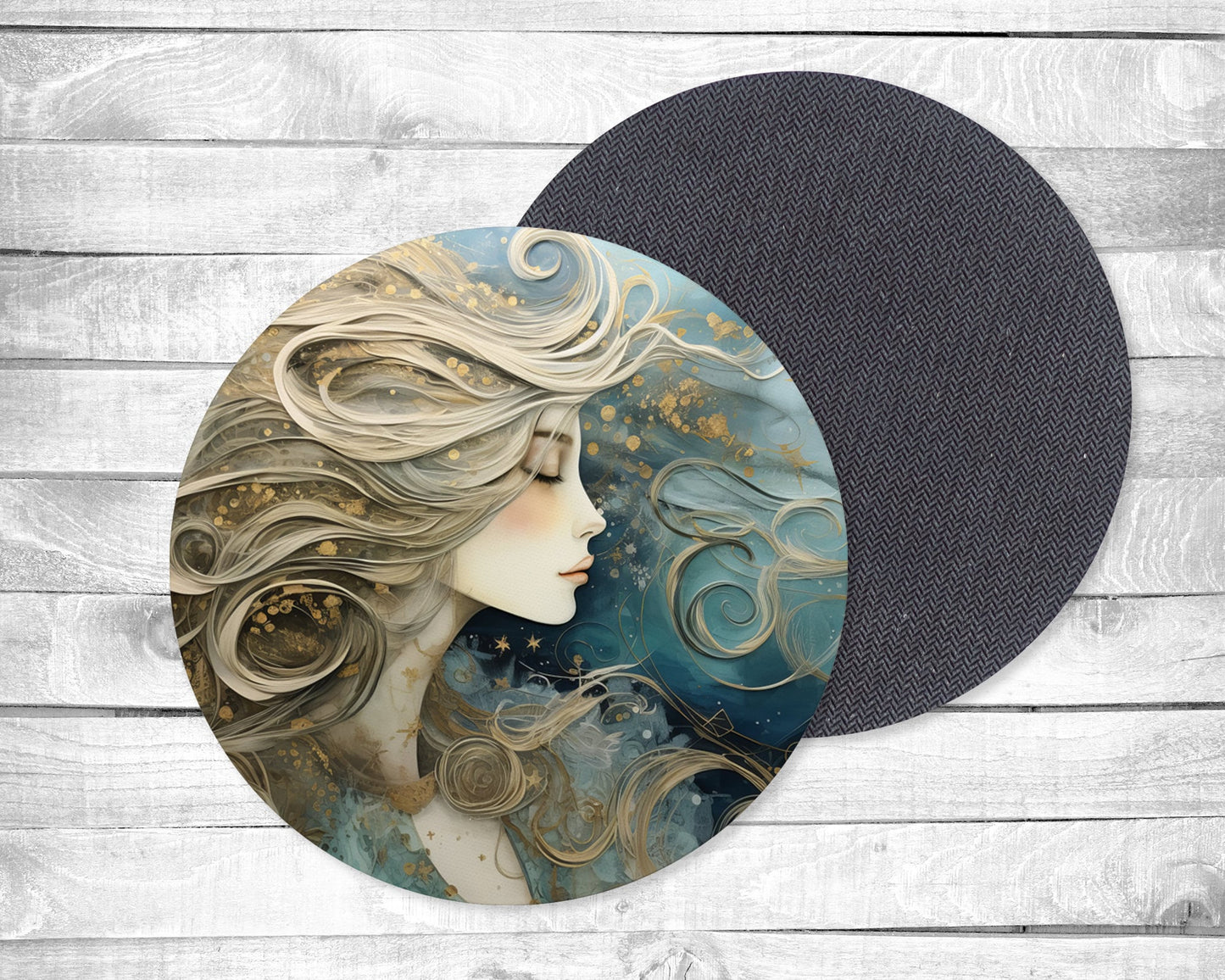 Magical Beauty Absorbent Drink Coasters - Individual or set of 4 - Non-Slip Base - Neoprene