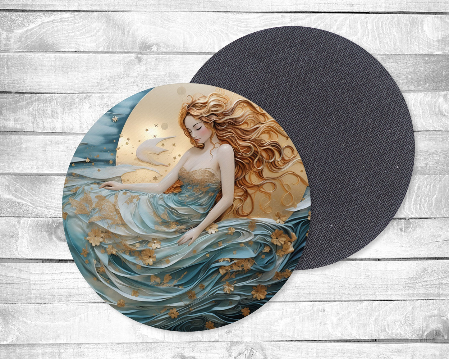 Magical Beauty Absorbent Drink Coasters - Individual or set of 4 - Non-Slip Base - Neoprene