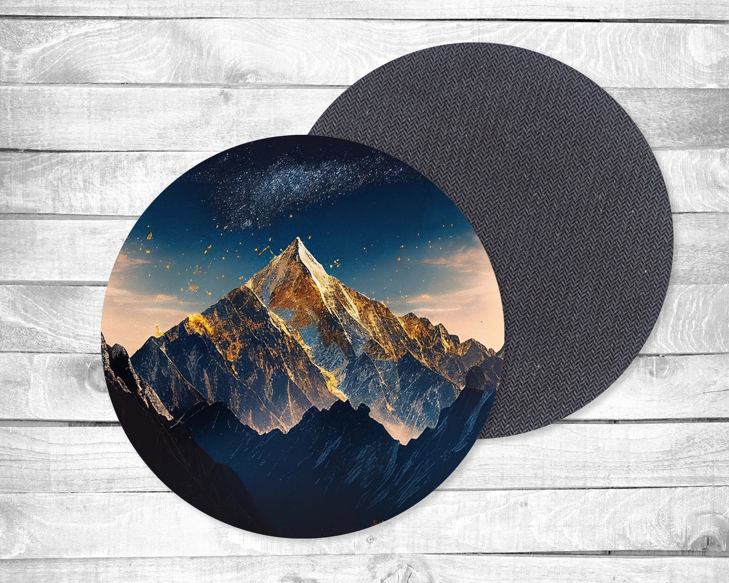 Gold Mountains Absorbent Drink Coasters - Individual or set of 4 - Non-Slip Base - Neoprene