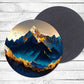 Gold Mountains Absorbent Drink Coasters - Individual or set of 4 - Non-Slip Base - Neoprene