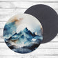 Blue Mountains 2 Absorbent Drink Coasters - Individual or set of 4 - Non-Slip Base - Neoprene