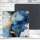 Abstract Blue and Gold Absorbent Drink Coasters - Individual or set of 4 - Non-Slip Base - Neoprene