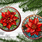 Poinsettia - Christmas Ornaments - Set of 4 - Holiday Gift