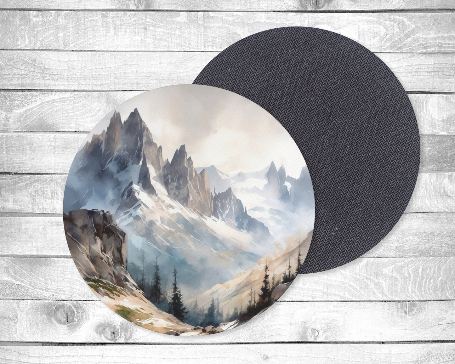 Rocky Mountains Absorbent Drink Coasters - Individual or set of 4 - Non-Slip Base - Neoprene