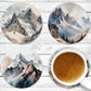 Rocky Mountains Absorbent Drink Coasters - Individual or set of 4 - Non-Slip Base - Neoprene