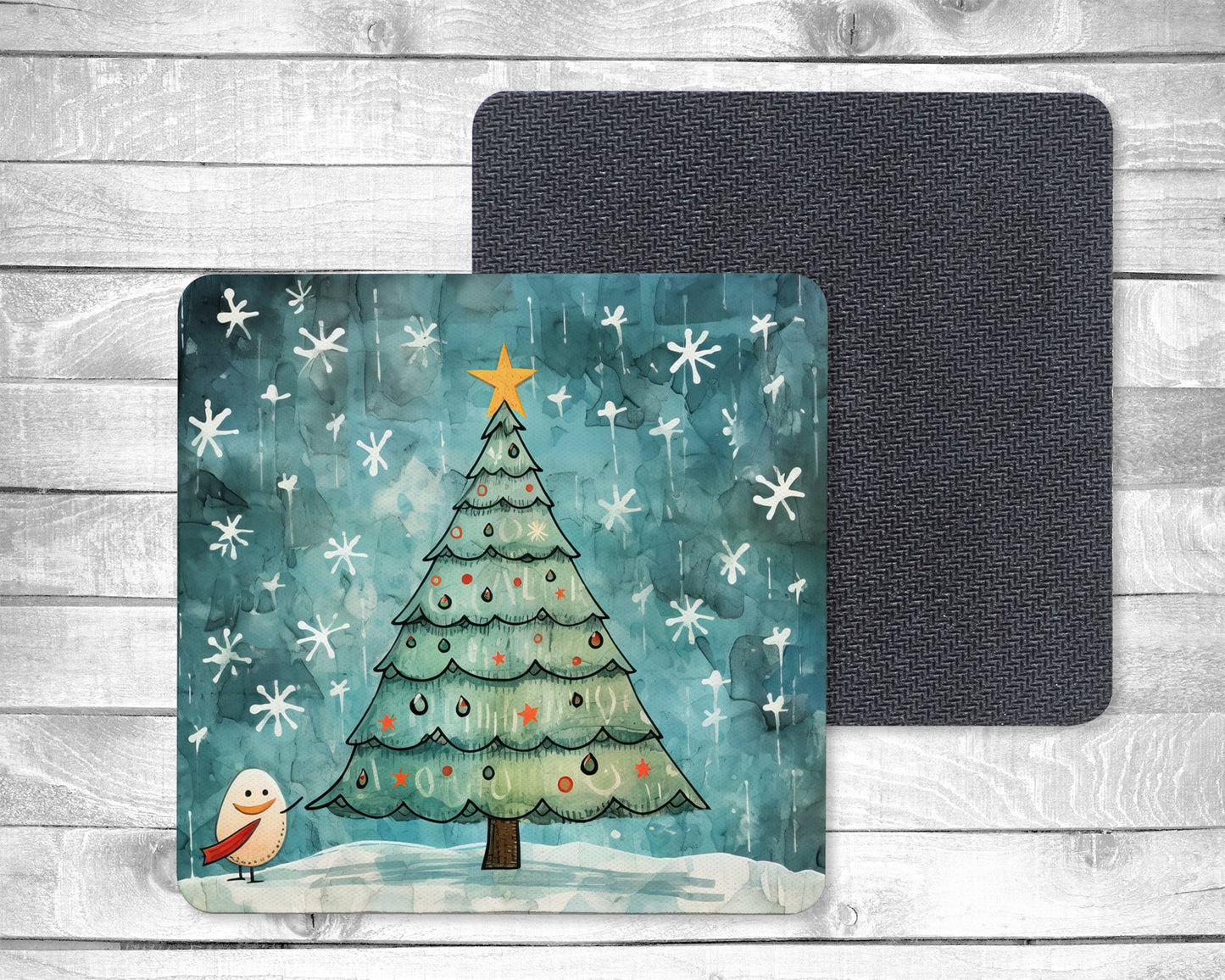 Whimsy Christmas - Absorbent Drink Coasters - Individual or set of 4 - Non-Slip Base - Neoprene
