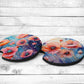 Mystical Poppies Absorbent Car Coasters - Set of 2 - Non-Slip Base - Neoprene