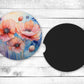 Mystical Poppies Absorbent Car Coasters - Set of 2 - Non-Slip Base - Neoprene