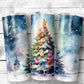 Snowy Tree - 20oz Skinny Straight Tumbler - Stainless Steel - Travel Cup - Gift - Everyday Use