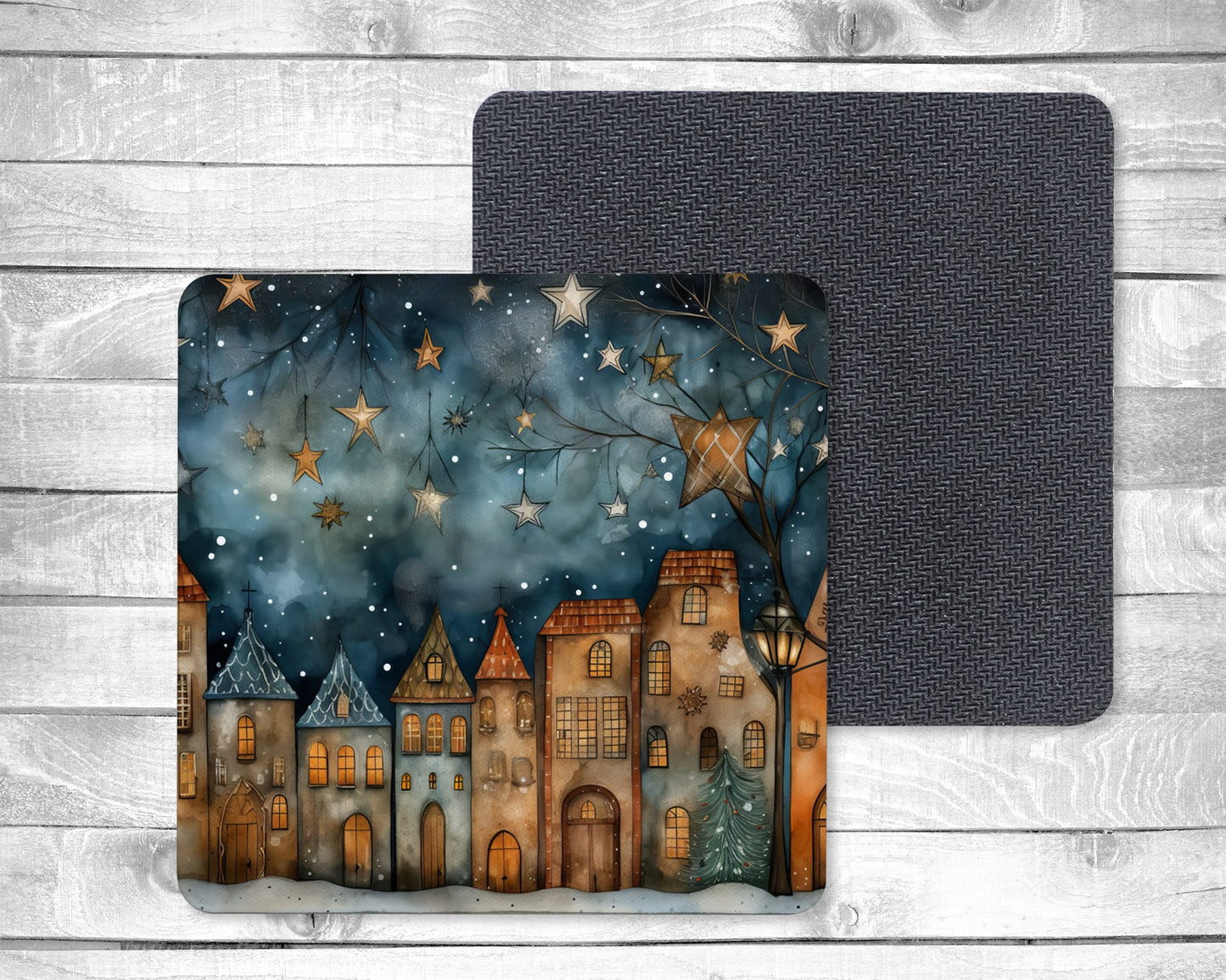 City Sky Absorbent Drink Coasters - Individual or set of 4 - Non-Slip Base - Neoprene