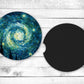 Starry Night Absorbent Car Coasters - Set of 2 - Non-Slip Base - Neoprene
