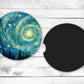 Starry Night Absorbent Car Coasters - Set of 2 - Non-Slip Base - Neoprene