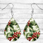 Holly Berry Pierced Earrings - Permanent Design - Silver or Gold Hardware