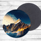 Gold Mountains Absorbent Drink Coasters - Individual or set of 4 - Non-Slip Base - Neoprene