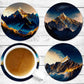 Gold Mountains Absorbent Drink Coasters - Individual or set of 4 - Non-Slip Base - Neoprene