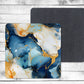 Abstract Blue and Gold Absorbent Drink Coasters - Individual or set of 4 - Non-Slip Base - Neoprene