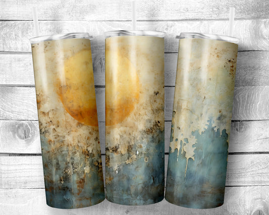 Grungy Sun - 20oz Skinny Straight Tumbler - Stainless Steel - Travel Cup - Gift - Everyday Use
