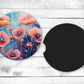 Mystical Poppies Absorbent Car Coasters - Set of 2 - Non-Slip Base - Neoprene