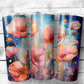 Gold Lined Poppies 20oz Skinny Straight Tumbler - Stainless Steel - Travel Cup - Gift - Everyday Use